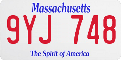 MA license plate 9YJ748