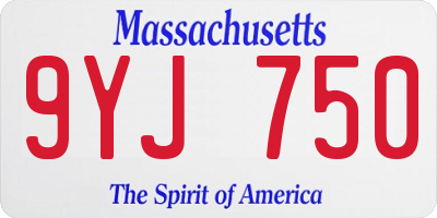 MA license plate 9YJ750