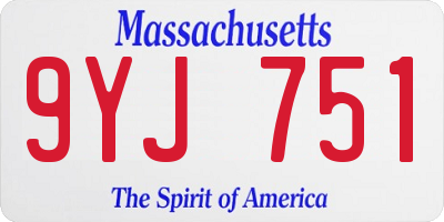 MA license plate 9YJ751