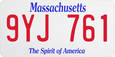 MA license plate 9YJ761