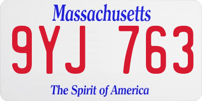 MA license plate 9YJ763