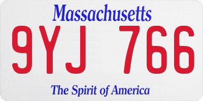 MA license plate 9YJ766