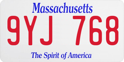 MA license plate 9YJ768