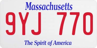 MA license plate 9YJ770