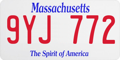 MA license plate 9YJ772
