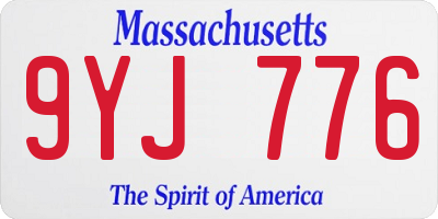 MA license plate 9YJ776