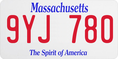 MA license plate 9YJ780