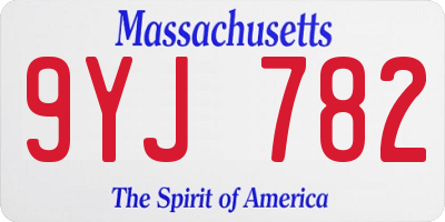 MA license plate 9YJ782