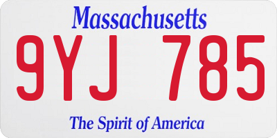 MA license plate 9YJ785