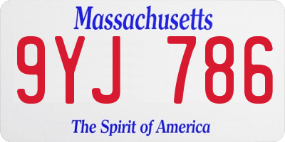 MA license plate 9YJ786