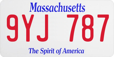 MA license plate 9YJ787