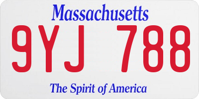 MA license plate 9YJ788