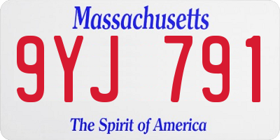 MA license plate 9YJ791