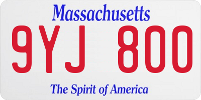 MA license plate 9YJ800