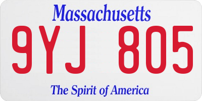 MA license plate 9YJ805