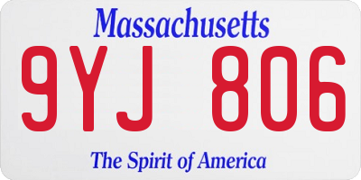 MA license plate 9YJ806