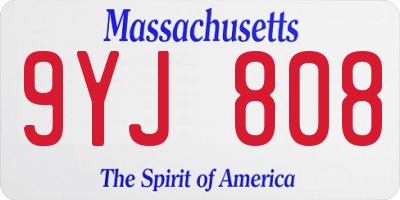MA license plate 9YJ808