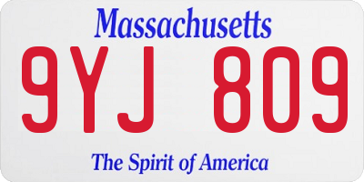 MA license plate 9YJ809