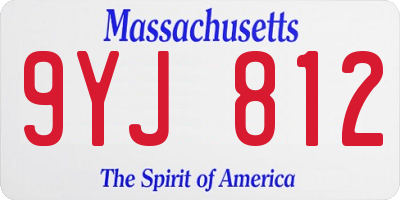 MA license plate 9YJ812
