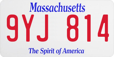 MA license plate 9YJ814