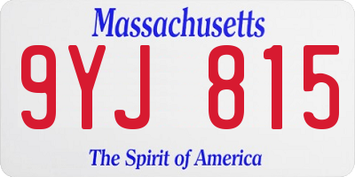 MA license plate 9YJ815