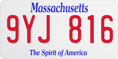 MA license plate 9YJ816