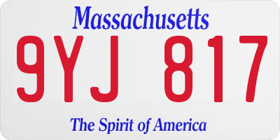 MA license plate 9YJ817