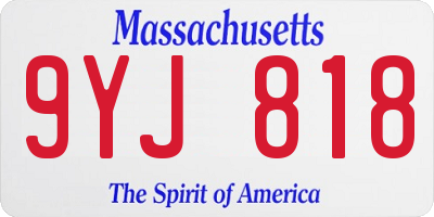 MA license plate 9YJ818