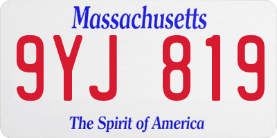 MA license plate 9YJ819