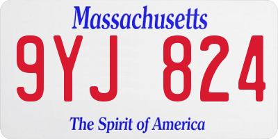 MA license plate 9YJ824