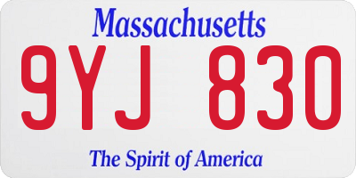 MA license plate 9YJ830