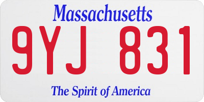 MA license plate 9YJ831