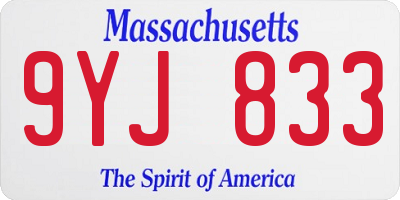 MA license plate 9YJ833