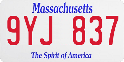 MA license plate 9YJ837