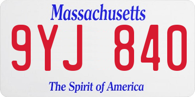 MA license plate 9YJ840