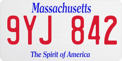 MA license plate 9YJ842