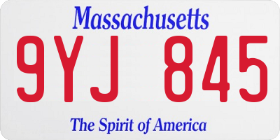 MA license plate 9YJ845