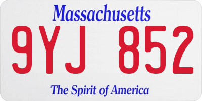 MA license plate 9YJ852