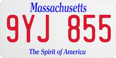 MA license plate 9YJ855