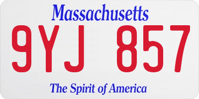 MA license plate 9YJ857