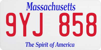 MA license plate 9YJ858