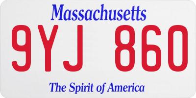 MA license plate 9YJ860