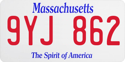 MA license plate 9YJ862