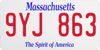 MA license plate 9YJ863
