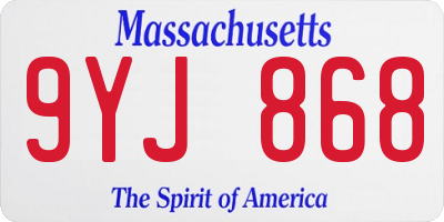 MA license plate 9YJ868