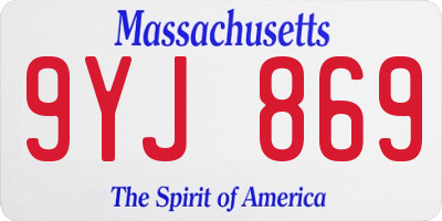 MA license plate 9YJ869