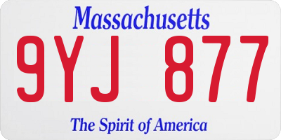 MA license plate 9YJ877