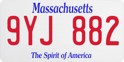 MA license plate 9YJ882