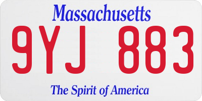 MA license plate 9YJ883