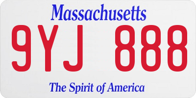 MA license plate 9YJ888